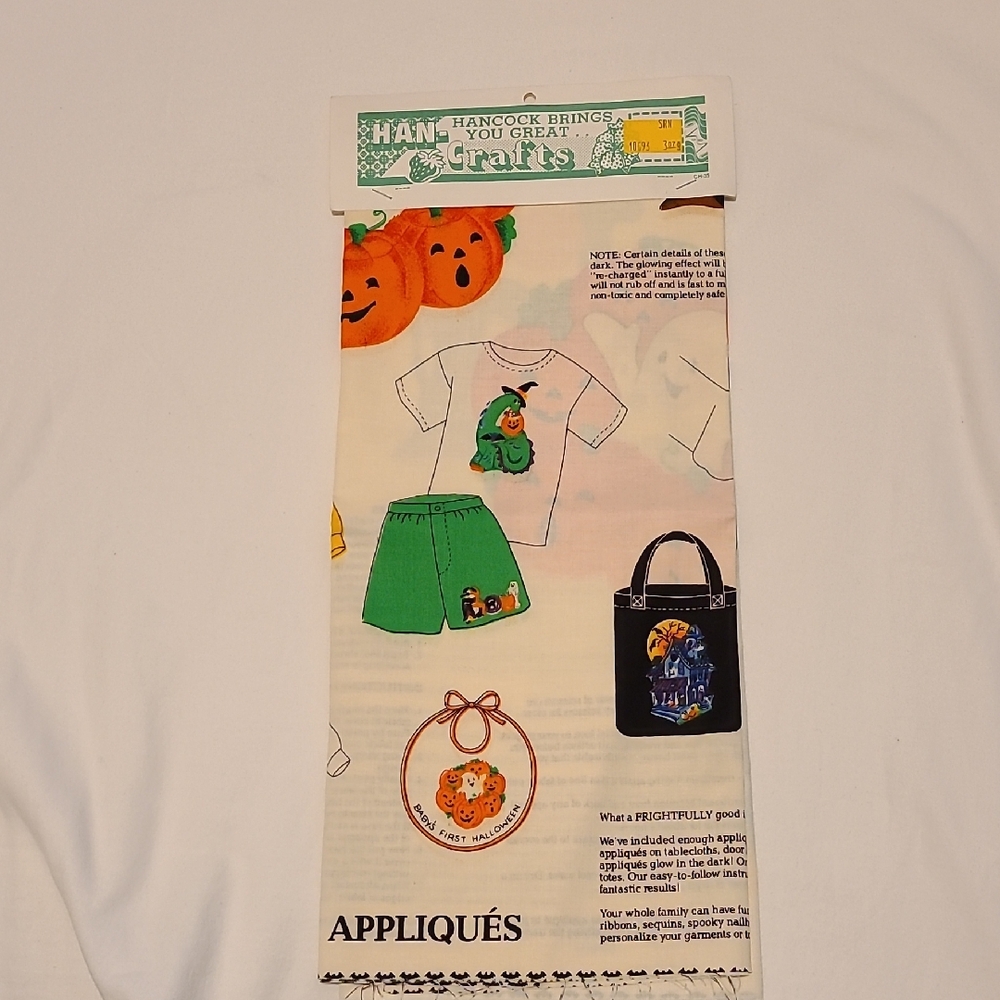 Vintage Halloween Applique Fabric Pannel NWT